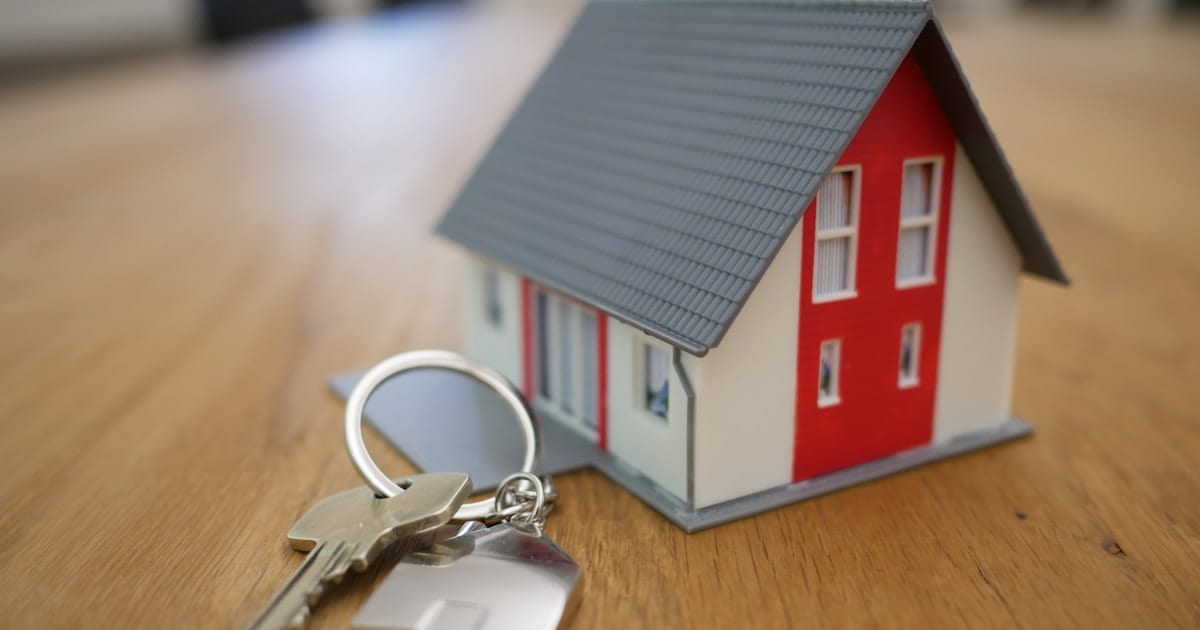 Miniature house model with keys