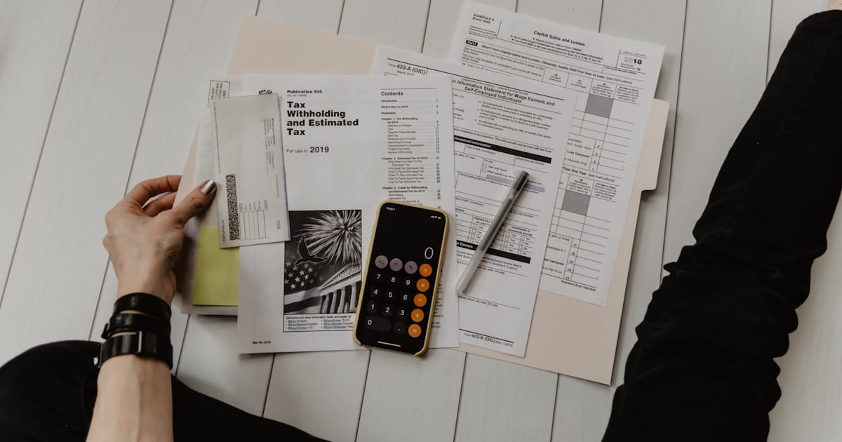 Calculator with financial documents